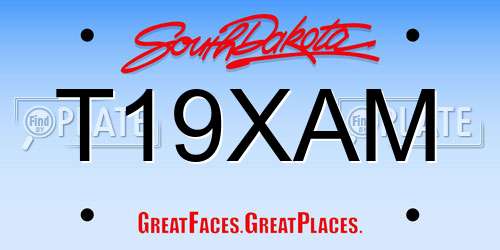 T19XAM South Dakota License Plate