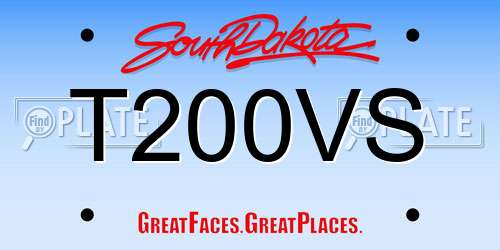 T200VS South Dakota License Plate