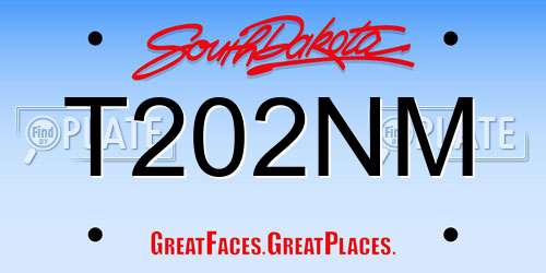T202NM South Dakota License Plate