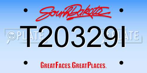 T20329I South Dakota License Plate