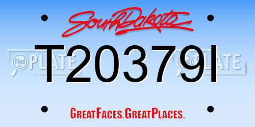 T20379I South Dakota License Plate