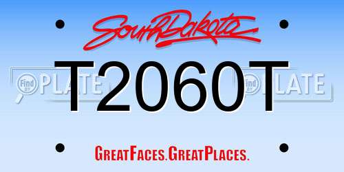 T2060T South Dakota License Plate