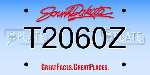 T2060Z South Dakota License Plate