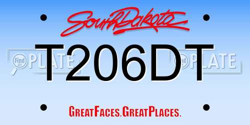 T206DT South Dakota License Plate