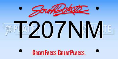 T207NM South Dakota License Plate