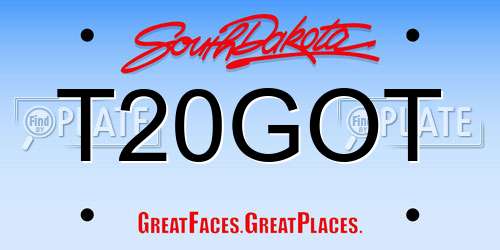 T20GOT South Dakota License Plate