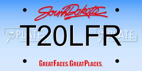 T20LFR South Dakota License Plate