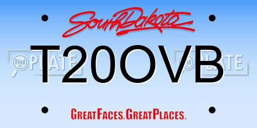 T20OVB South Dakota License Plate