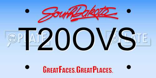 T20OVS South Dakota License Plate