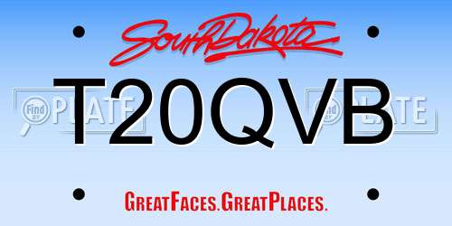 T20QVB South Dakota License Plate