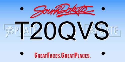 T20QVS South Dakota License Plate
