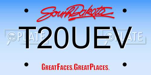 T20UEV South Dakota License Plate