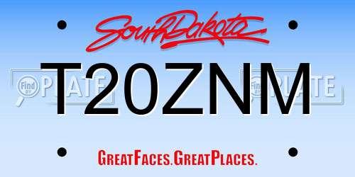 T20ZNM South Dakota License Plate