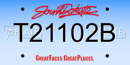 T21102B South Dakota License Plate