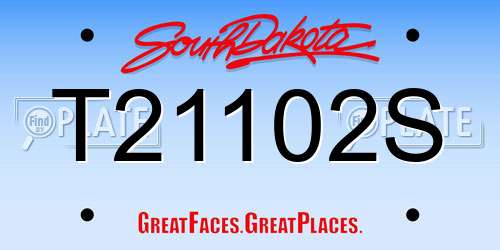 T21102S South Dakota License Plate