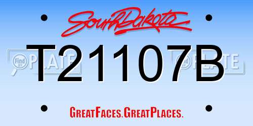T21107B South Dakota License Plate