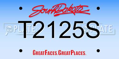 T2125S South Dakota License Plate