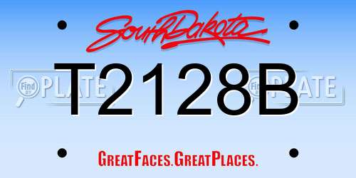 T2128B South Dakota License Plate