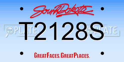 T2128S South Dakota License Plate