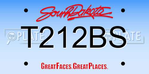 T212BS South Dakota License Plate