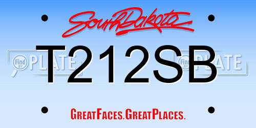 T212SB South Dakota License Plate