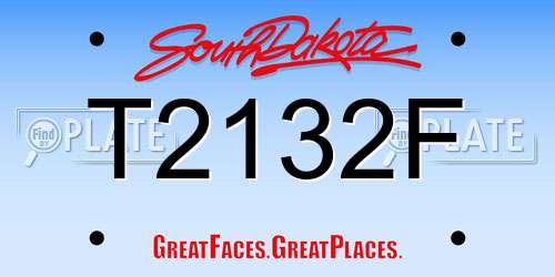 T2132F South Dakota License Plate