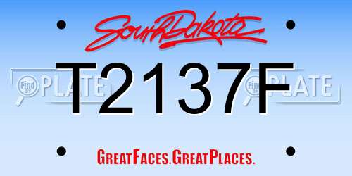 T2137F South Dakota License Plate