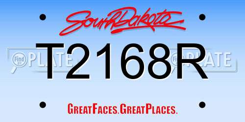 T2168R South Dakota License Plate