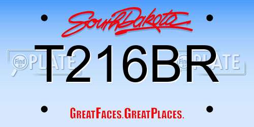 T216BR South Dakota License Plate