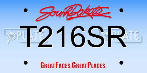 T216SR South Dakota License Plate