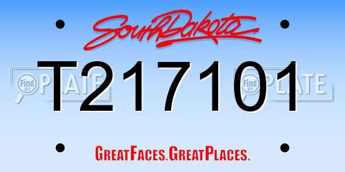 T217101 South Dakota License Plate