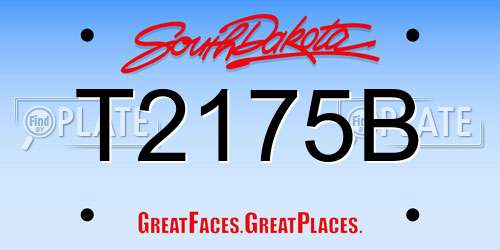 T2175B South Dakota License Plate