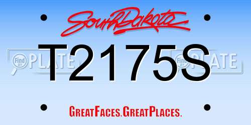 T2175S South Dakota License Plate