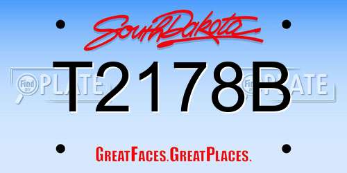 T2178B South Dakota License Plate