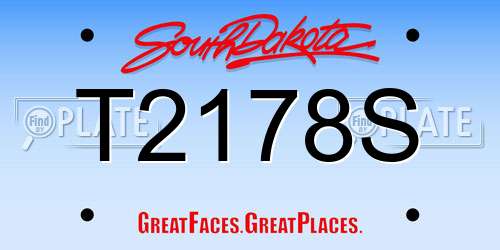 T2178S South Dakota License Plate