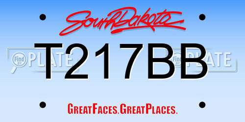 T217BB South Dakota License Plate