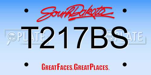 T217BS South Dakota License Plate