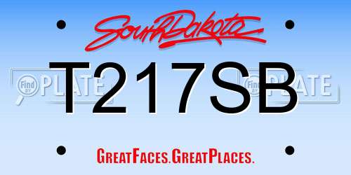 T217SB South Dakota License Plate