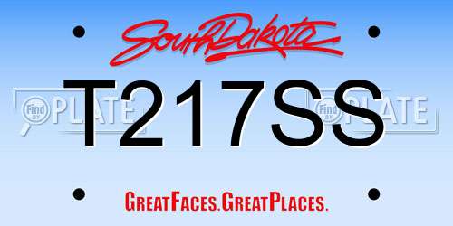T217SS South Dakota License Plate