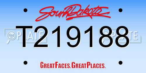 T219188 South Dakota License Plate