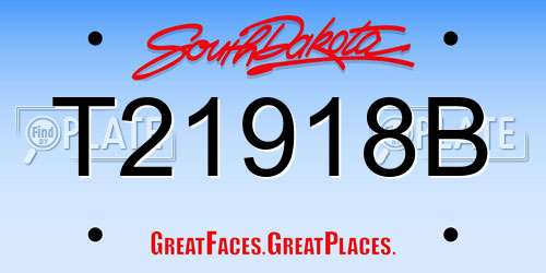 T21918B South Dakota License Plate