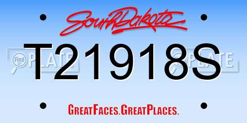 T21918S South Dakota License Plate