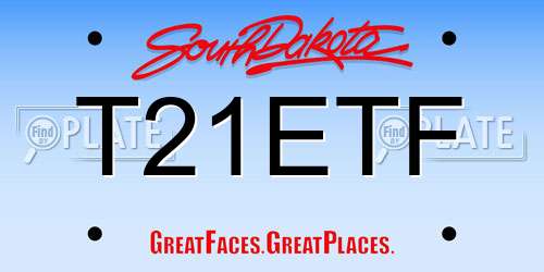 T21ETF South Dakota License Plate