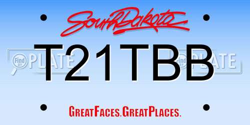 T21TBB South Dakota License Plate