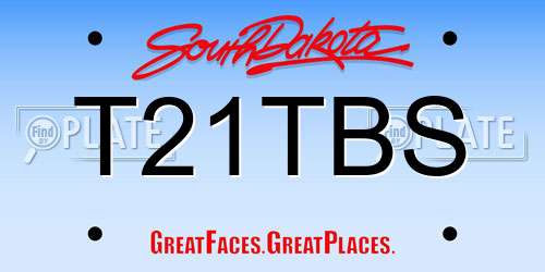 T21TBS South Dakota License Plate