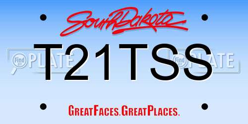 T21TSS South Dakota License Plate