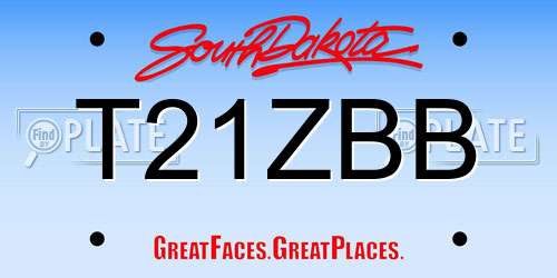T21ZBB South Dakota License Plate