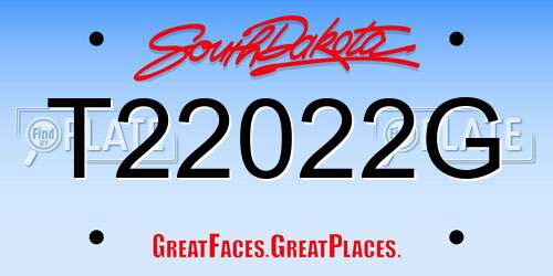 T22022G South Dakota License Plate