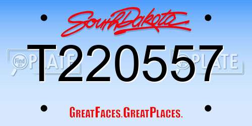 T220557 South Dakota License Plate