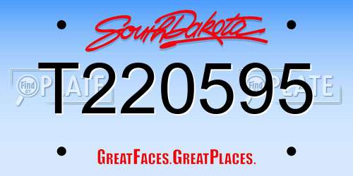 T220595 South Dakota License Plate